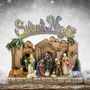 Crèches et santons - Crèche Colorée – Arche « Silent Night » avec Décor de Village - LES LUMIERES DU TEMPS