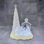 Nativity scenes and santons - LED Musical Nativity Scene with Tree – Crystal Look & Glitter Base - LES LUMIERES DU TEMPS