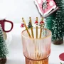Couteaux - Lot de 6 cuillères de noël avec décoration - argenté ou doré - ILARIA.I