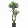 Floral decoration - Artificial yucca, 2 trunks, plastic pot - ILARIA.I