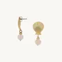 Jewelry - Post earrings with golden shell & rose quartz ER - Spiaggia Rosa - ILARIA.I