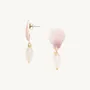 Jewelry - Small post earrings with oval rose quartz - Spiaggia Rosa - ILARIA.I