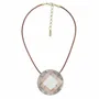 Jewelry - Round pendant necklace with brown cord neckline - San Lazzaro - ILARIA.I