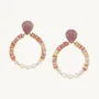 Bijoux - Boucles d'oreilles poussoir anneau perlé - Spiaggia Rosa - ILARIA.I