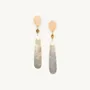 Bijoux - Boucles d'oreilles poussoir longues pendant nacre noire - Alegria Beach - ILARIA.I