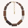 Jewelry - Wood & shell tube plastron necklace - Okawa - ILARIA.I