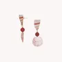 Jewelry - Post earrings shelles & red agate - Alona - ILARIA.I