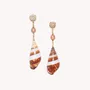 Bijoux - Boucles d'oreilles poussoir top coquillage echinella et perle d'eau douce orange - Alona - ILARIA.I