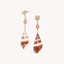 Bijoux - Boucles d'oreilles poussoir top coquillage echinella et perle d'eau douce orange - Alona - ILARIA.I