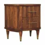 Night tables - Artisan Furniture Solid Wood Ribbed Bedside with Brass Accents - ILARIA.I