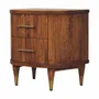 Night tables - Artisan Furniture Solid Wood Ribbed Bedside with Brass Accents - ILARIA.I