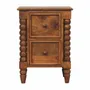 Night tables - Artisan Furniture Solid Wood Barley Twist 2-Drawer Bedside - ILARIA.I