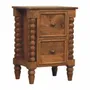 Night tables - Artisan Furniture Solid Wood Barley Twist 2-Drawer Bedside - ILARIA.I