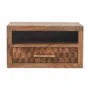Night tables - Artisan Furniture Solid Wood Arno Wall-Mounted Nightstand in Golden Teak - ASIATIDES