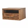 Night tables - Artisan Furniture Solid Wood Arno Wall-Mounted Nightstand in Golden Teak - ASIATIDES