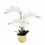 Décorations florales - Orchidée artificielle 5 branches – pot plastique doré - ILARIA.I