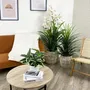Floral decoration - Artificial cymbidium, 30 flowers, 60 leaves, white pot - ILARIA.I