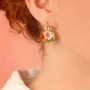 Bijoux - DORMEUSES PLUME COULEUR DORE MULTI - ILARIA.I