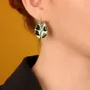 Bijoux - DORMEUSES KALY COULEUR BRONZE VERT - ILARIA.I