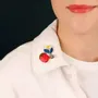 Bijoux - BROCHE DELICE COULEUR ARGENT ROUGE - ILARIA.I