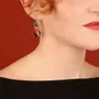 Bijoux - DORMEUSES HIBISCUS COULEUR DORE ROSE - ILARIA.I