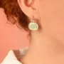 Bijoux - DORMEUSES PLUME COULEUR DORE BLEU - ILARIA.I