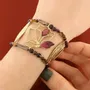 Bijoux - BRACELET HIBISCUS COULEUR DORE ROSE - ILARIA.I