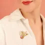 Bijoux - BROCHE PLUME COULEUR DORE MULTI - ILARIA.I