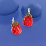 Jewelry - DORMEUSES DELICE COULEUR ARGENT ROUGE - ILARIA.I