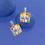 Bijoux - DORMEUSES DELICE COULEUR ARGENT MULTI - ILARIA.I