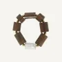 Bijoux - Bracelet extensible 8 éléments bois et nacre - Okawa - ILARIA.I