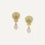 Bijoux - Boucles d'oreilles poussoir coquillage doré et perle quartz rose - Spiaggia Rosa - ILARIA.I