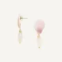 Bijoux - Boucles d'oreilles poussoir petit modèle pendant quartz rose oval - Spiaggia Rosa - ILARIA.I