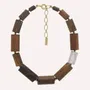 Bijoux - Collier plastron tube bois et nacre - Okawa - ILARIA.I
