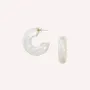Bijoux - Boucles d'oreilles créoles cracking nacre blanche - Okawa - ILARIA.I
