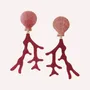 Bijoux - Boucles d'oreilles poussoir corail rouge - Alona - ILARIA.I
