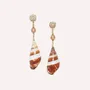 Jewelry - Post earrings with echinella shells top & orange FWP - Alona - ILARIA.I