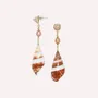 Jewelry - Post earrings with echinella shells top & orange FWP - Alona - ILARIA.I