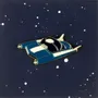 Decorative frescoes - Pin Blue Space Car - ILARIA.I