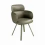 Chaises - Chaise pivotante en similicuir vert olive - ILARIA.I
