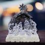 Nativity scenes and santons - Crystal-Style LED Nativity Scene – Lighted with Music & Star Detail - LES LUMIERES DU TEMPS