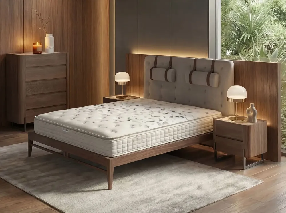Literie pour hôtels - Matelas hybride en latex naturel avec ressorts ensachés indépendants 7 zones 180x200 - ILARIA.I