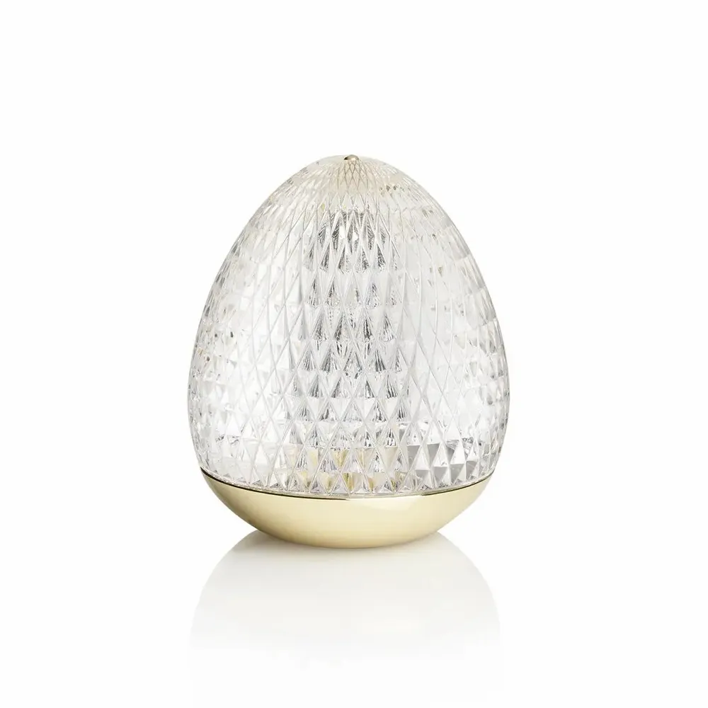 Design objects - Diamond cut acrylic lamp with ice gold base "Uovo" - ASIATIDES