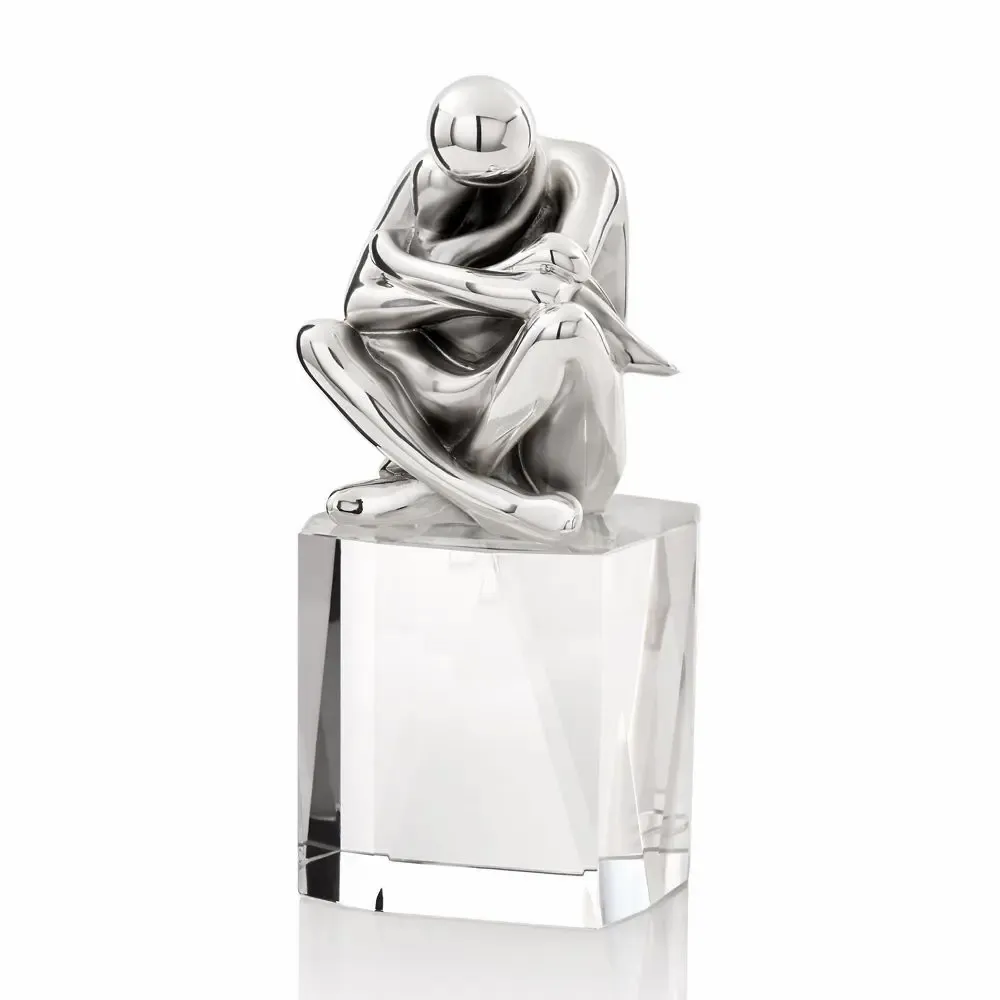 Design objects - Sculpture with silver on crystal base "Motherhood" - ASIATIDES