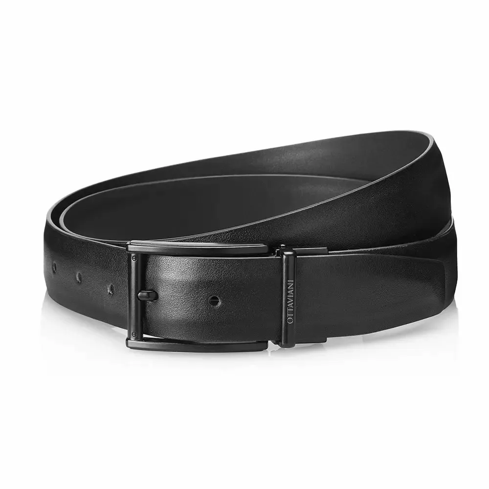 Design objects - Black leather belt with black buckle - ASIATIDES