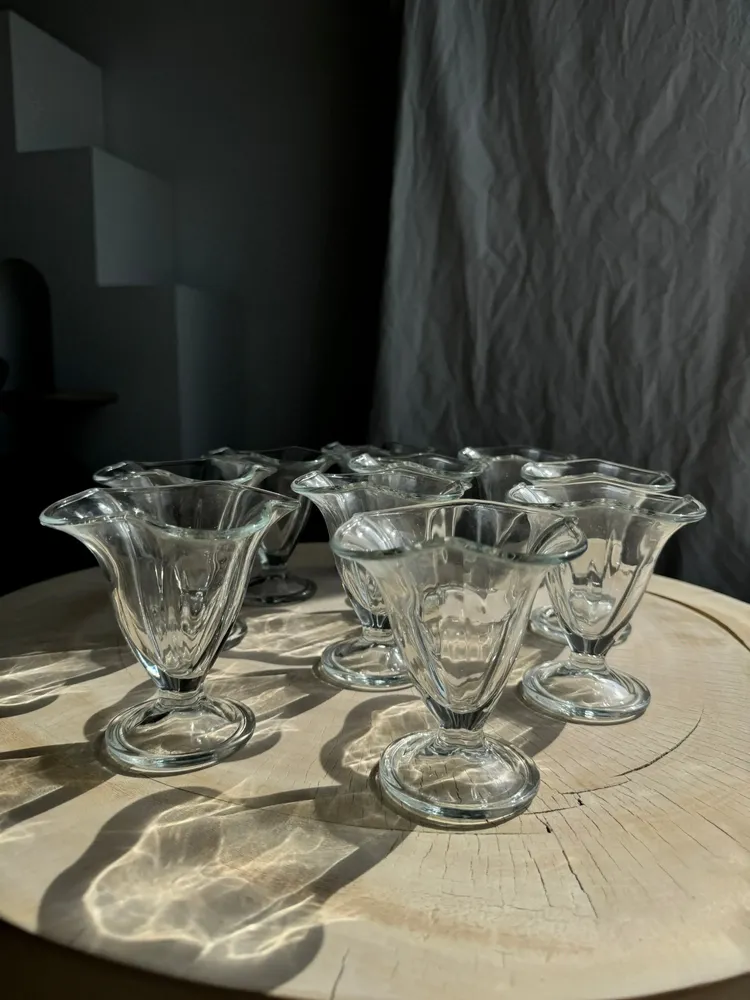 Verres à pied - 10 coupes à glace en verre évasées vintage - LES NOUVELLES GAMBETTES TEST 29/04