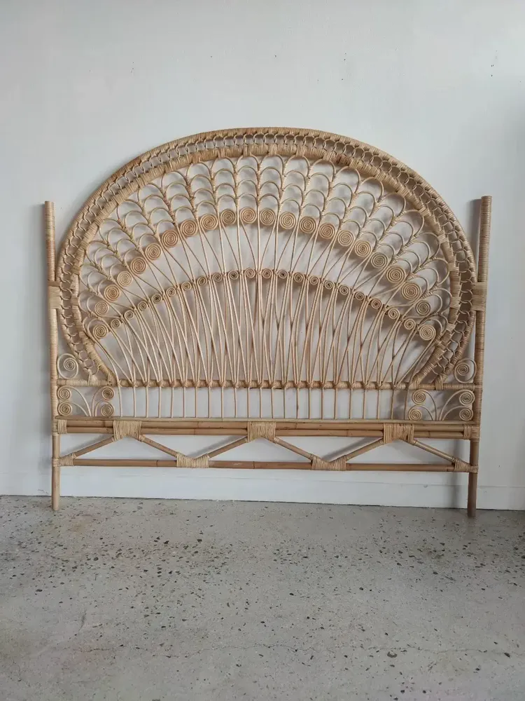 Têtes de lit - Tête de lit en rotin Peacock, L:160cm, H:141cm - LES NOUVELLES GAMBETTES TEST 29/04