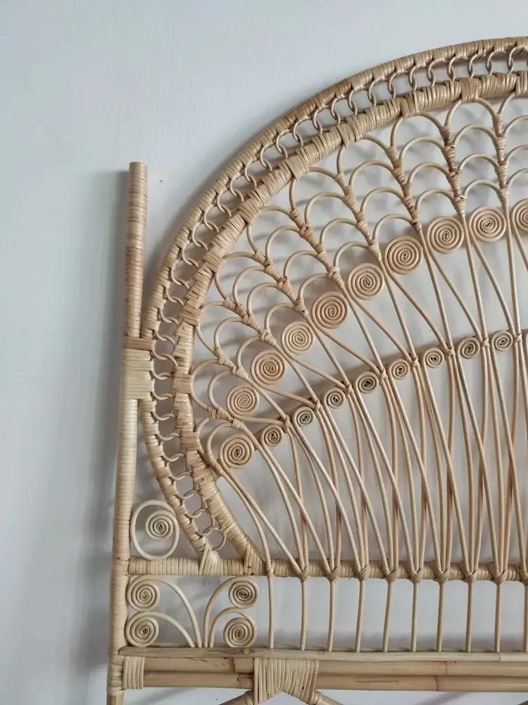 Têtes de lit - Tête de lit en rotin Peacock, L:160cm, H:141cm - LES NOUVELLES GAMBETTES TEST 29/04