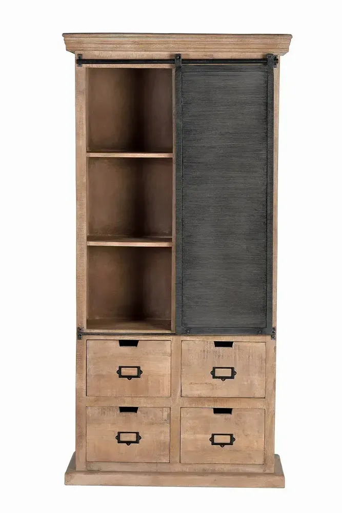 Shelves - Shelf in natural mango wood and metal details - LES GAMBETTES MODIF TEST HBE 30/04
