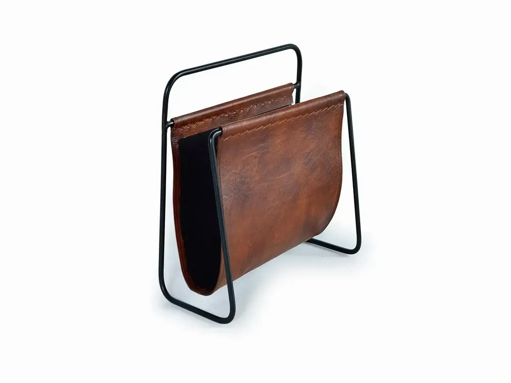 Caskets and boxes - Leather and metal magazine rack - LES GAMBETTES MODIF TEST HBE 30/04